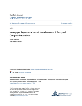 Newspaper Representations of Homelessness: a Temporal Comparative Analysis