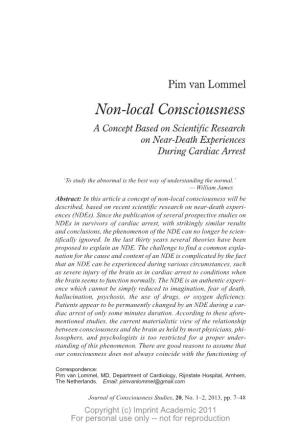 Non-Local Consciousness -... Espiritualidade E Sociedade