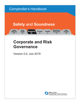 Corporate and Risk Governance, Comptroller's Handbook