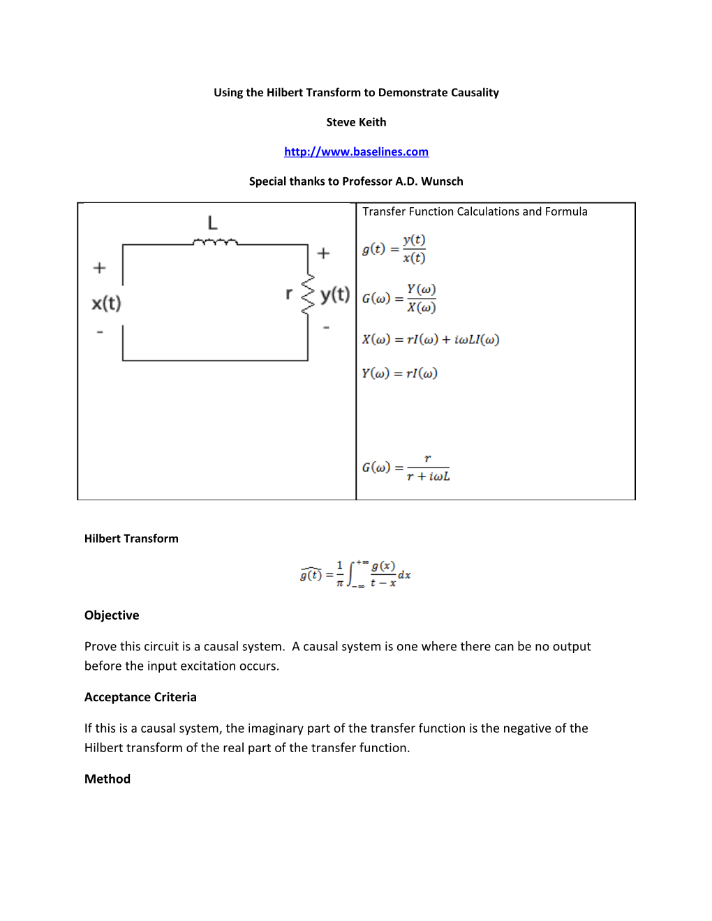 Using the Hilbert Transform to Demonstrate Causality