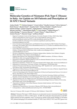 Molecular Genetics of Niemann–Pick Type C Disease in Italy: an Update on 105 Patients and Description of 18 NPC1 Novel Variants