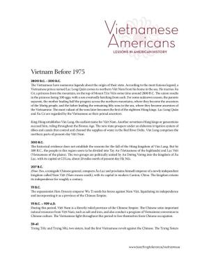 Vietnamese Americans LESSONS in AMERICAN HISTORY