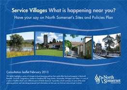 Service Villages What Is Happening Near You? Have Your Say on North Somerset’S Sites and Policies Plan