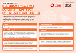 Useful Online Terms and References for Parents and Carers to Know