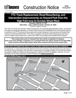 TTC Track Construction Notice