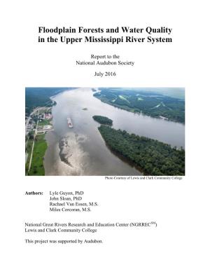 Floodplain Forests and Water Quality in the Upper Mississippi River System