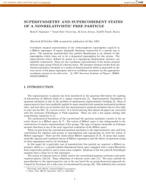Supersymmetry and Supercoherent States of a Nonrelativistic Free Particle