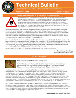Technical Bulletin Setting the Standard for Food Safety and Pest Management Solutions