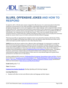 Slurs, Offensive Jokes and How to Respond
