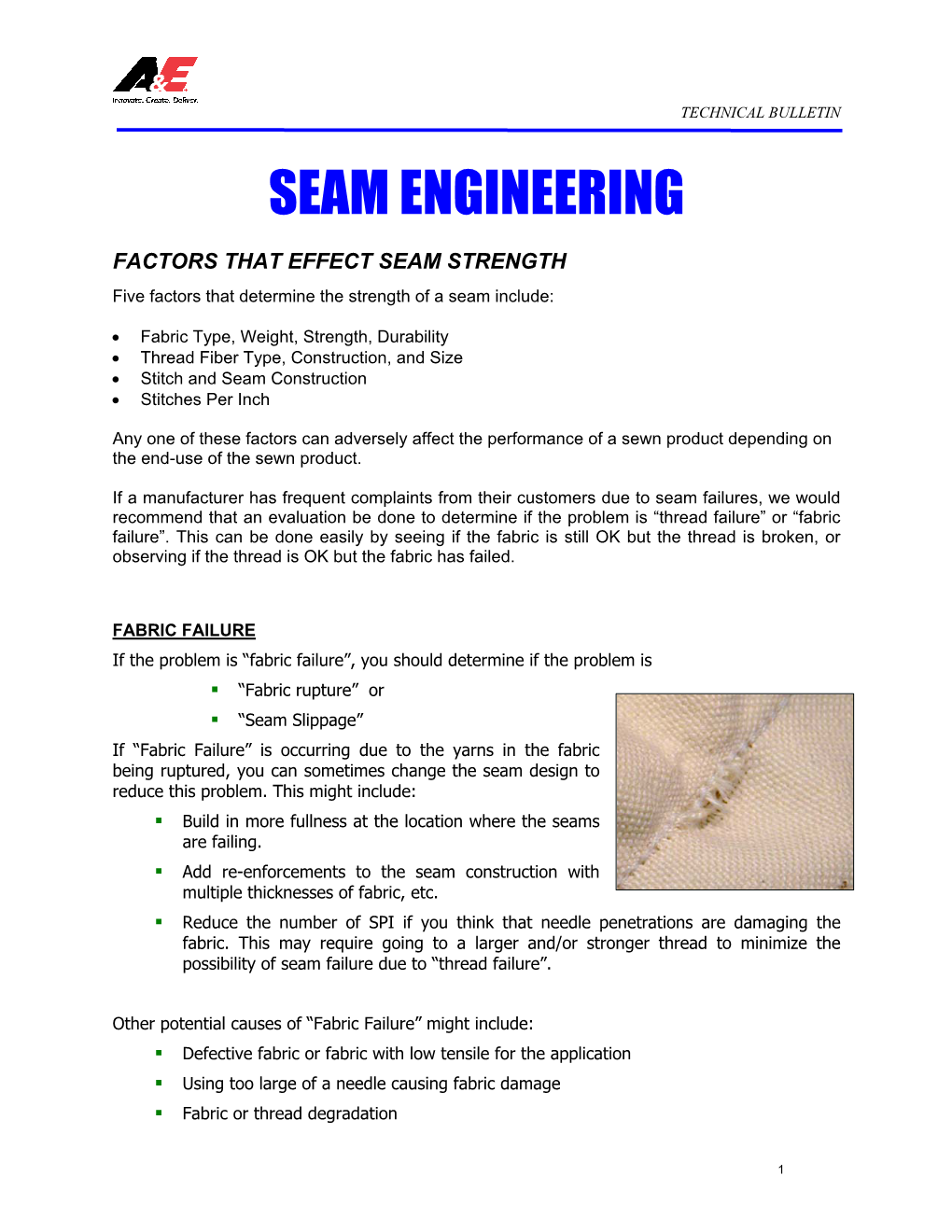 Seam Engineering