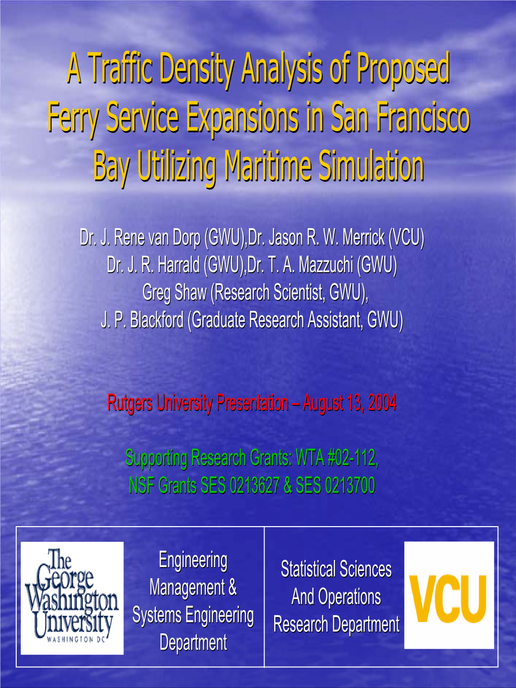 A Traffic Density Analysis of Proposed Ferry Service Expansions in San