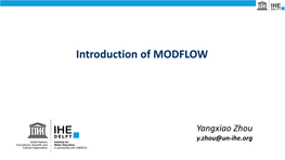 Introduction of MODFLOW