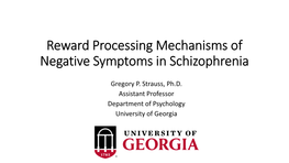 Negative Symptoms in Schizophrenia