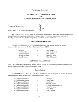 Type a Notice for This Election Shall Be Published by All County Clerks on April 10, 2018