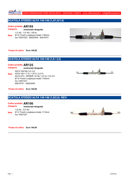 Scatola Sterzo Alfa 145-146 (1,4/1,6/1,9)