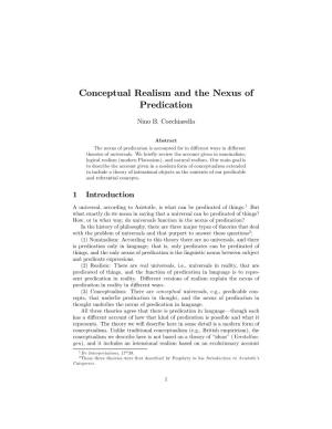 Conceptual Realism and the Nexus of Predication