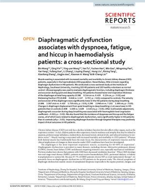 Diaphragmatic Dysfunction Associates with Dyspnoea, Fatigue
