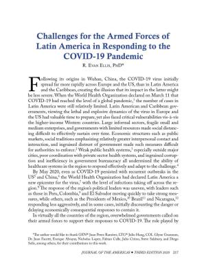 Challenges for the Armed Forces of Latin America in Responding to the COVID-19 Pandemic R