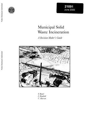 Municipal Solid Waste Incineration a Decision.Maker'sguide Public Disclosure Authorized