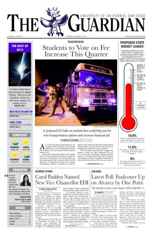 Students to Vote on Fee Increase This Quarter
