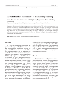 Elevated Cardiac Enzymes Due to Mushroom Poisoning