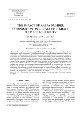 The Impact of Kappa Number Composition on Eucalyptus Kraft Pulp Bleachability