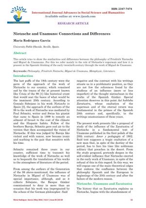 Nietzsche and Unamuno: Connections and Differences