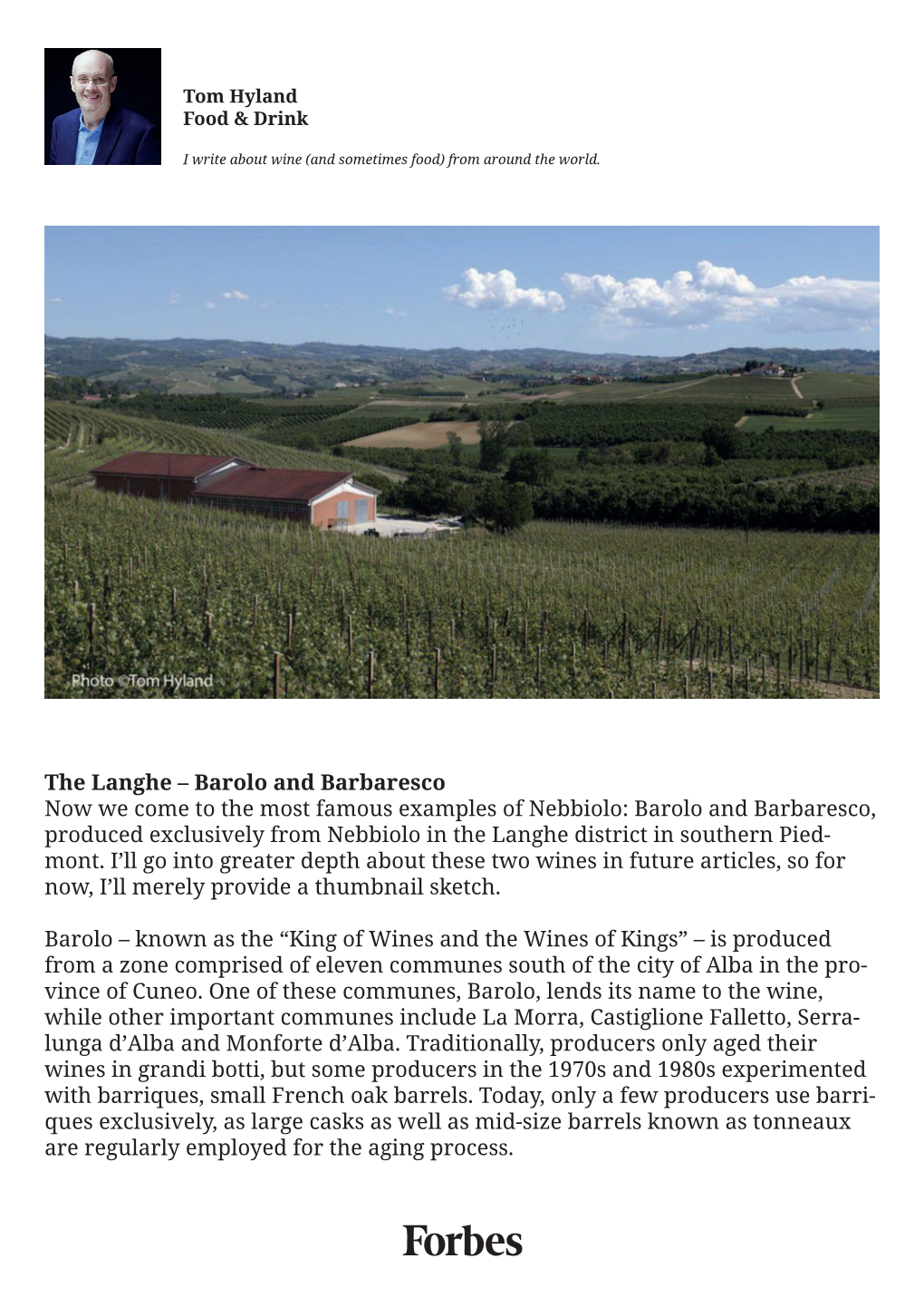 The Langhe – Barolo and Barbaresco Now We Come To