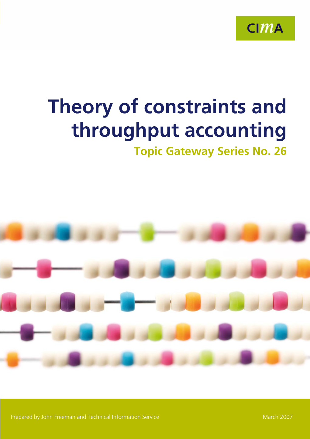 Theory of Constraints and Throughput Accounting