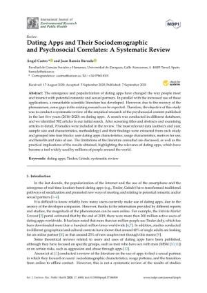 Dating Apps and Their Sociodemographic and Psychosocial Correlates: a Systematic Review