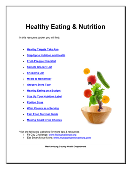 Nutrition & Healthy Eating