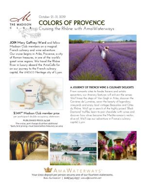 Colors of Provence Cruising the Rhône with Amawaterways