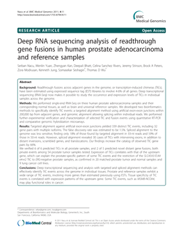 Deep RNA Sequencing Analysis of Readthrough Gene Fusions in Human