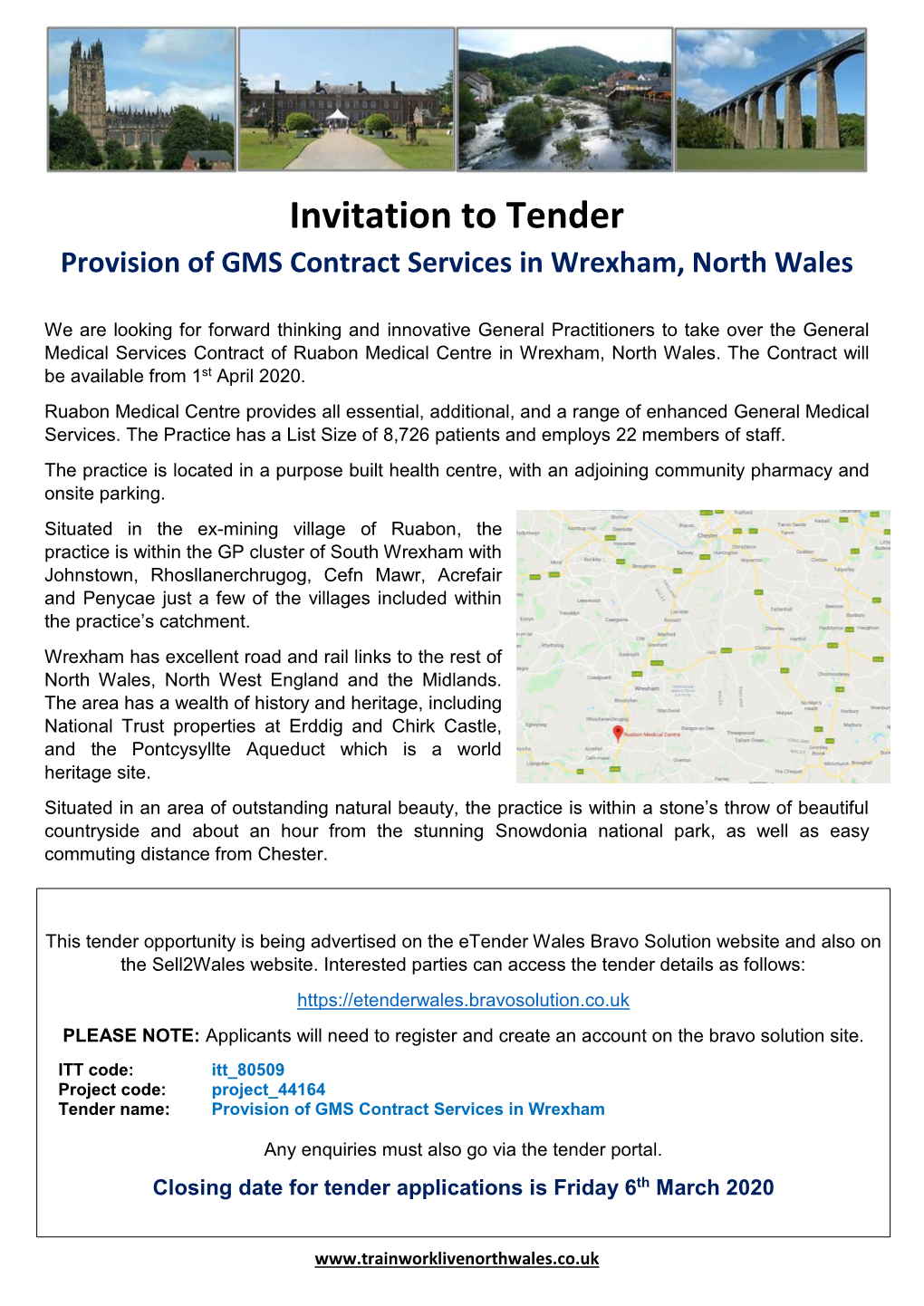 Invitation to Tender Provision of GMS Contract Services in Wrexham, North Wales