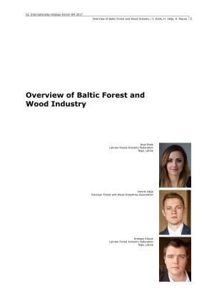 Overview of Baltic Forest and Wood Industry | I