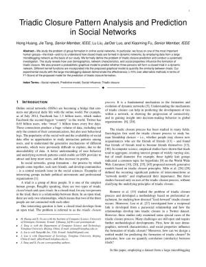 Triadic Closure Pattern Analysis and Prediction in Social Networks