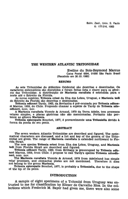 THE WESTERN ATLANTIC TRITONIIDAE Eveline Du Bois