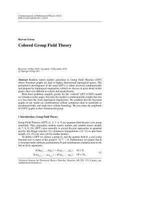 Colored Group Field Theory