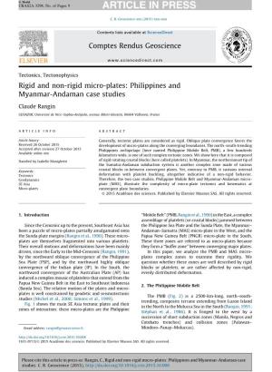 Rigid and Non-Rigid Micro-Plates: Philippines and Myanmar-Andaman Case