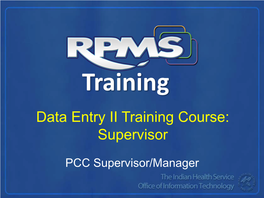 Data Entry II Training Course: Supervisor