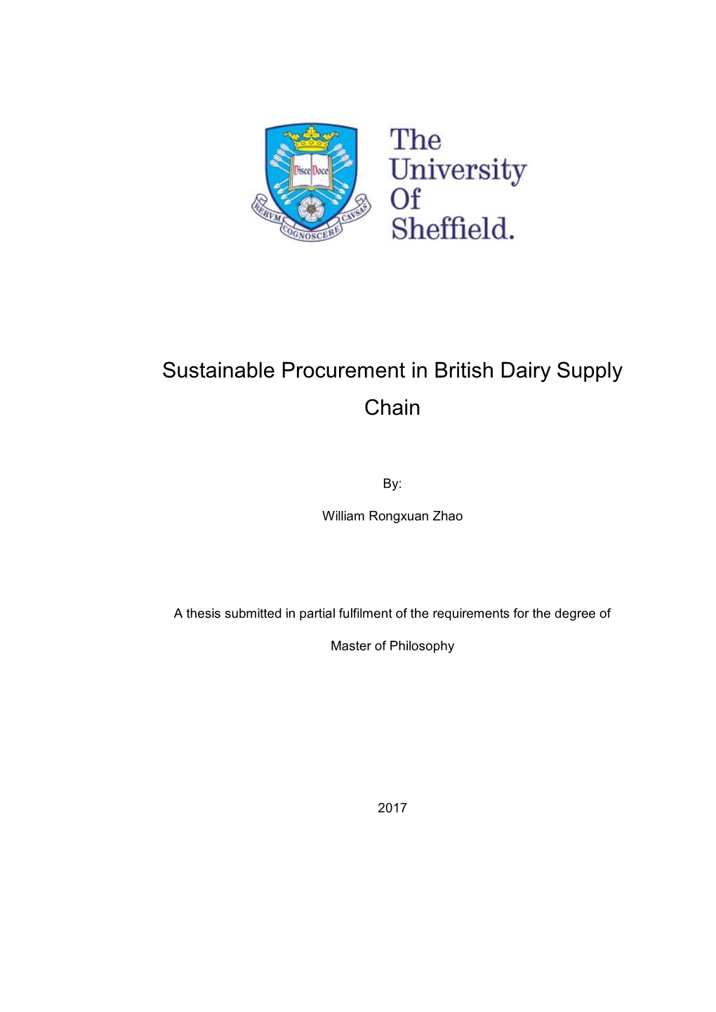 Sustainable Procurement in British Dairy Supply Chain