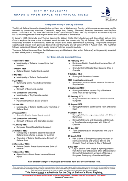 Roads & Open Space Historical Index