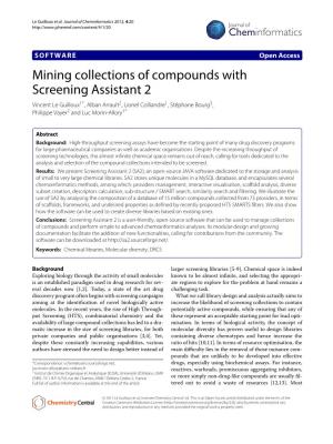 Mining Collections of Compounds with Screening Assistant 2