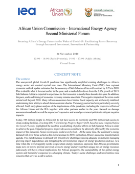 African Union Commission – International Energy Agency Second Ministerial Forum