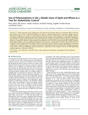 Use of Polymorphisms in the Γ-Gliadin Gene of Spelt and Wheat