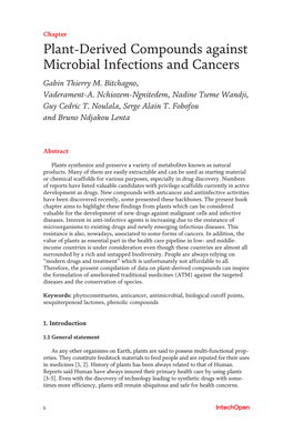 Plant-Derived Compounds Against Microbial Infections and Cancers Gabin Thierry M