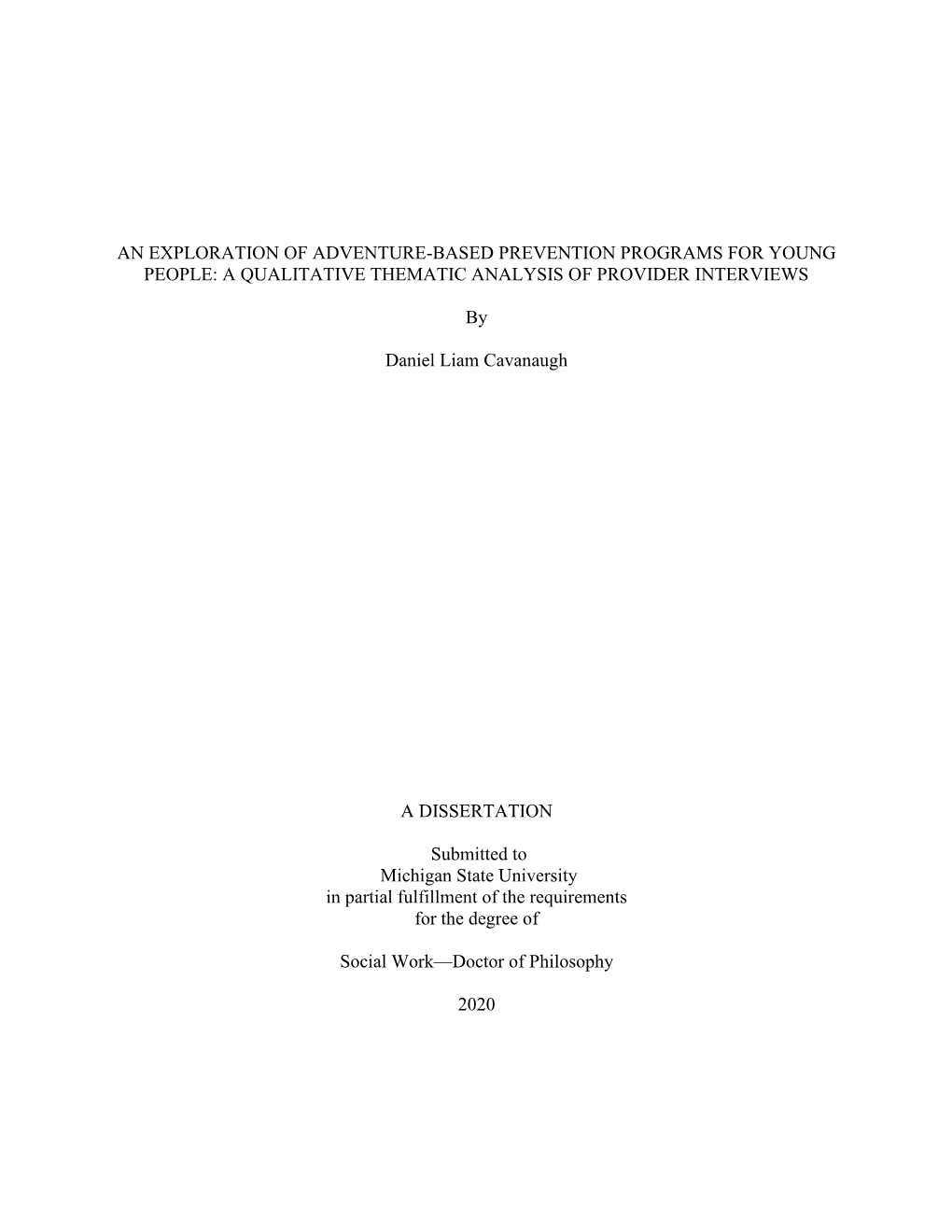 An Exploration of Adventure-Based Prevention Programs for Young People: a Qualitative Thematic Analysis of Provider Interviews