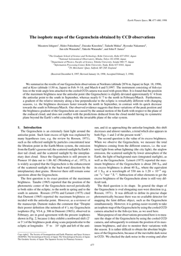 The Isophote Maps of the Gegenschein Obtained by CCD Observations