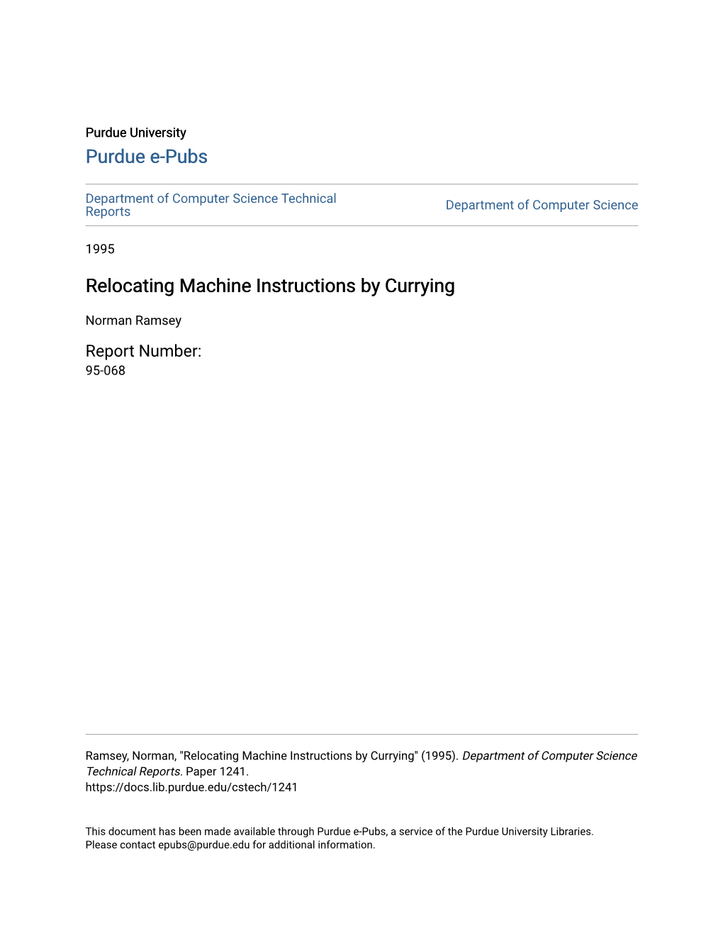 Relocating Machine Instructions by Currying