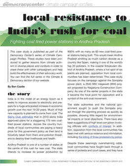 India's Rush for Coal